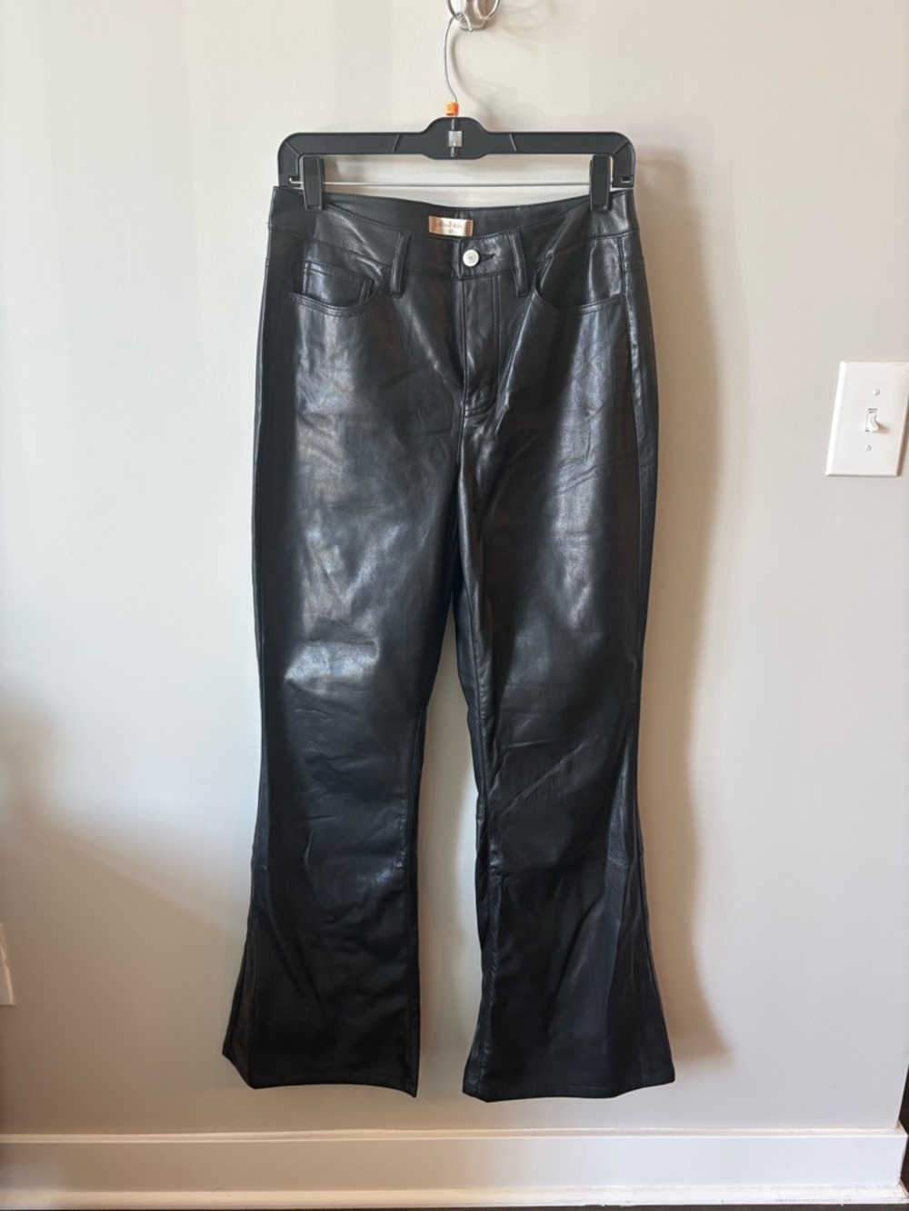 Altar'd State Black Faux Leather Flare Pants